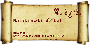 Malatinszki Ábel névjegykártya